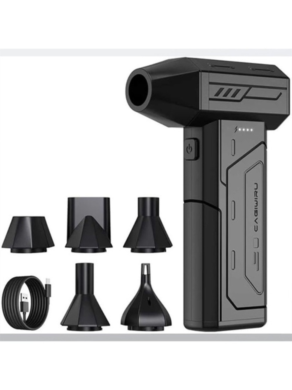 Electric Air Duster 130,000 RPM Cordless Rechargeable Air Blower w/ Attachments